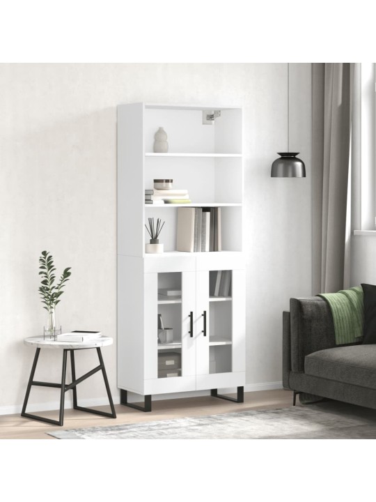 Skříň highboard bílá 69,5 x 34 x 180 cm kompozitní dřevo