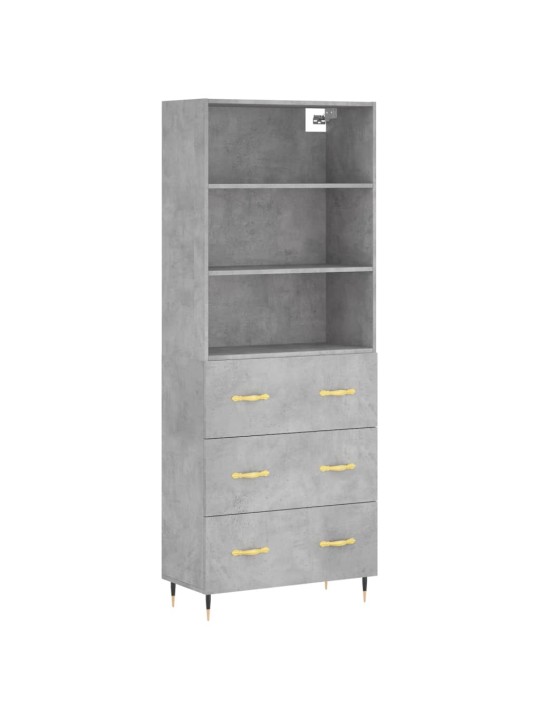 Skříň highboard betonově šedá 69,5x34x180 cm kompozitní dřevo