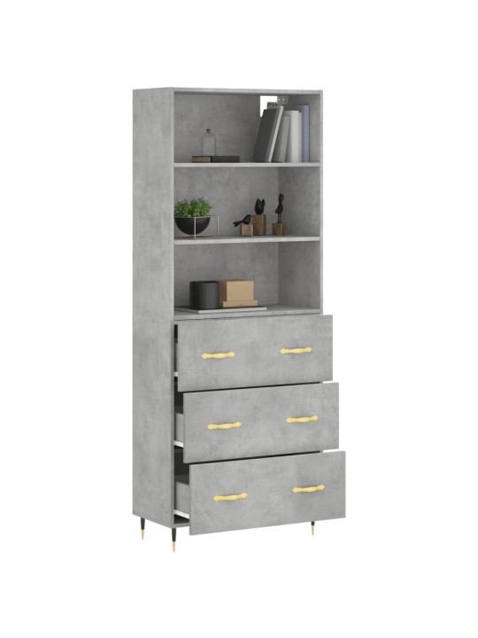 Skříň highboard betonově šedá 69,5x34x180 cm kompozitní dřevo