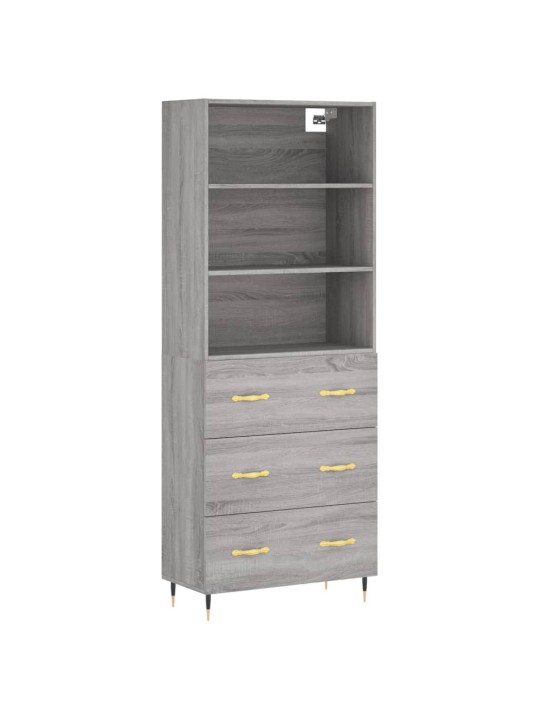 Skříň highboard šedá sonoma 69,5 x 34 x 180 cm kompozitní dřevo