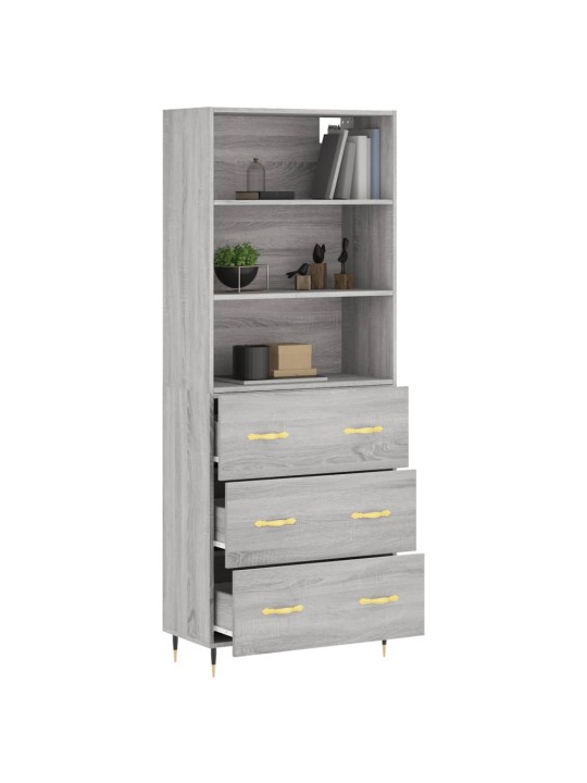 Skříň highboard šedá sonoma 69,5 x 34 x 180 cm kompozitní dřevo