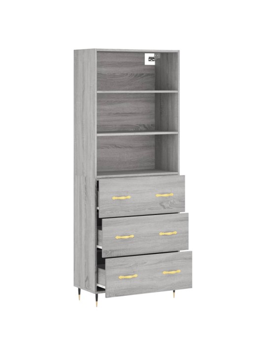 Skříň highboard šedá sonoma 69,5 x 34 x 180 cm kompozitní dřevo