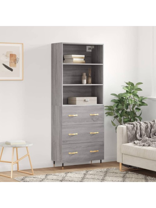 Skříň highboard šedá sonoma 69,5 x 34 x 180 cm kompozitní dřevo