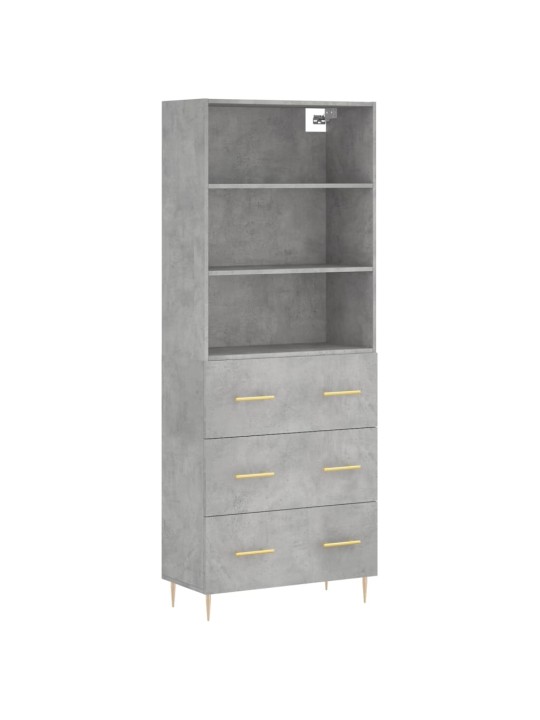 Skříň highboard betonově šedá 69,5x34x180 cm kompozitní dřevo