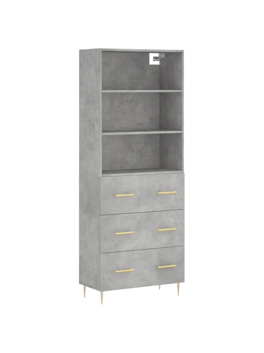 Skříň highboard betonově šedá 69,5x34x180 cm kompozitní dřevo