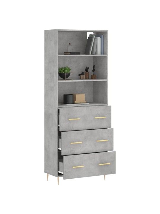 Skříň highboard betonově šedá 69,5x34x180 cm kompozitní dřevo