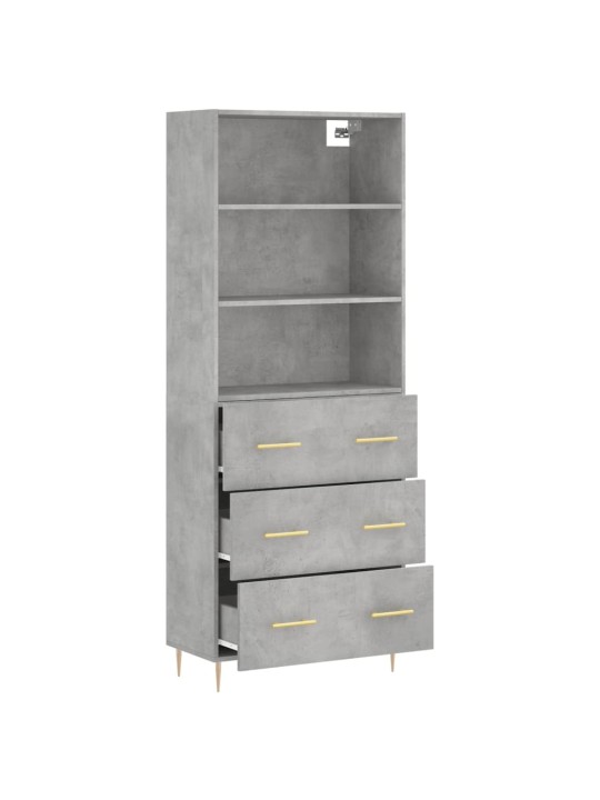 Skříň highboard betonově šedá 69,5x34x180 cm kompozitní dřevo