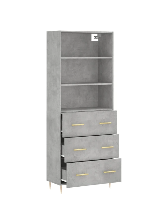 Skříň highboard betonově šedá 69,5x34x180 cm kompozitní dřevo