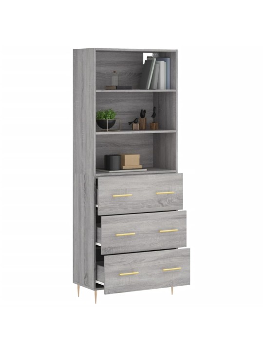 Skříň highboard šedá sonoma 69,5 x 34 x 180 cm kompozitní dřevo