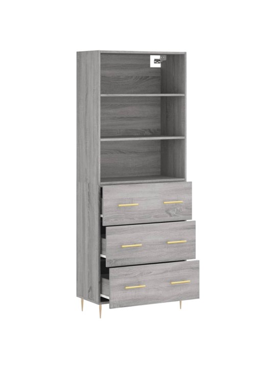 Skříň highboard šedá sonoma 69,5 x 34 x 180 cm kompozitní dřevo