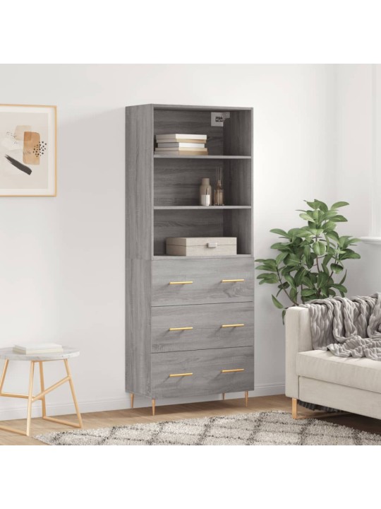 Skříň highboard šedá sonoma 69,5 x 34 x 180 cm kompozitní dřevo