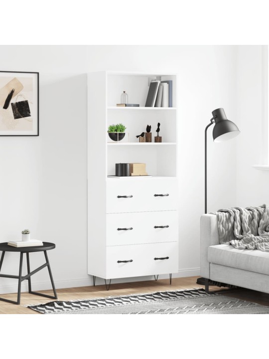 Skříň highboard bílá 69,5 x 34 x 180 cm kompozitní dřevo