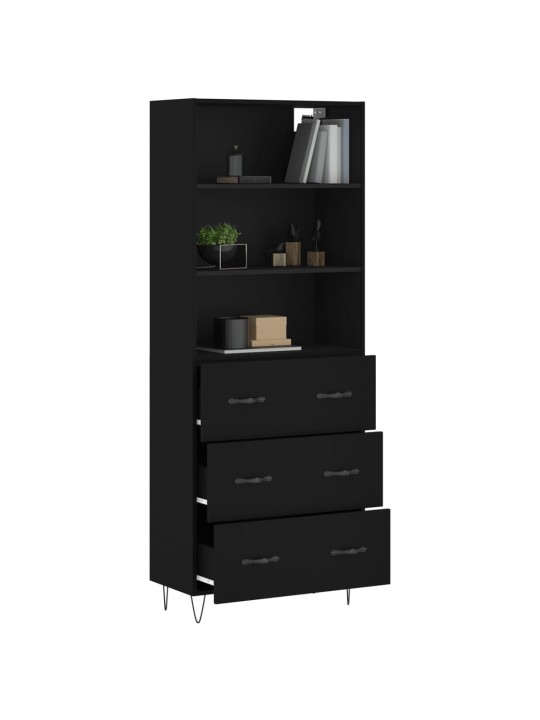 Skříň highboard černá 69,5 x 34 x 180 cm kompozitní dřevo