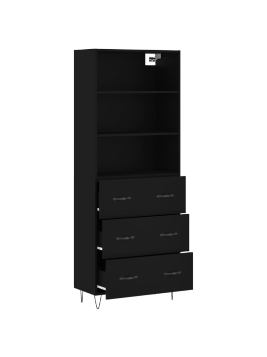 Skříň highboard černá 69,5 x 34 x 180 cm kompozitní dřevo