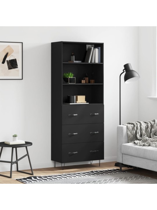 Skříň highboard černá 69,5 x 34 x 180 cm kompozitní dřevo