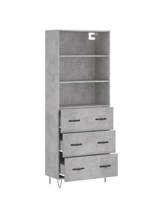 Skříň highboard betonově šedá 69,5x34x180 cm kompozitní dřevo