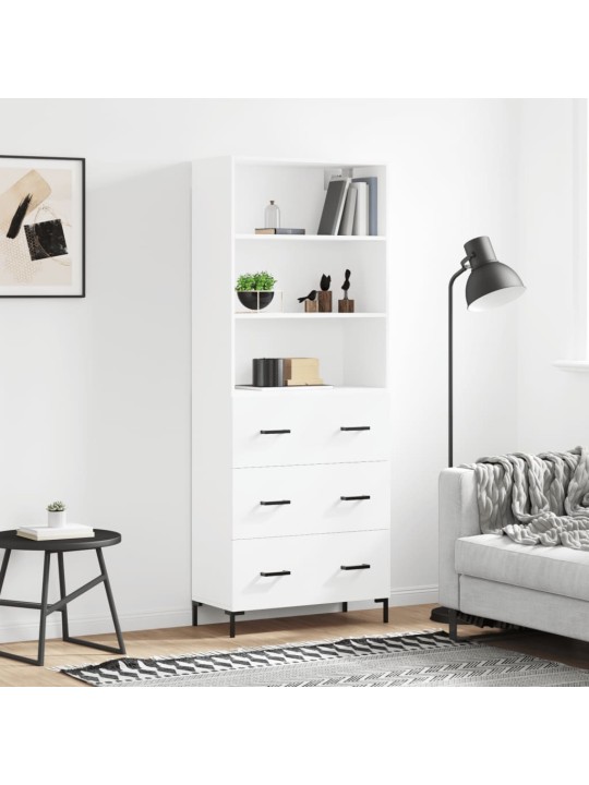 Skříň highboard bílá 69,5 x 34 x 180 cm kompozitní dřevo