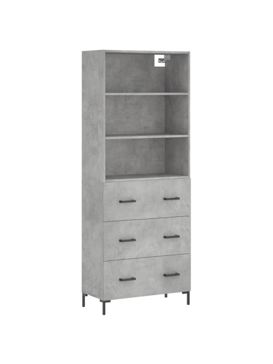 Skříň highboard betonově šedá 69,5x34x180 cm kompozitní dřevo