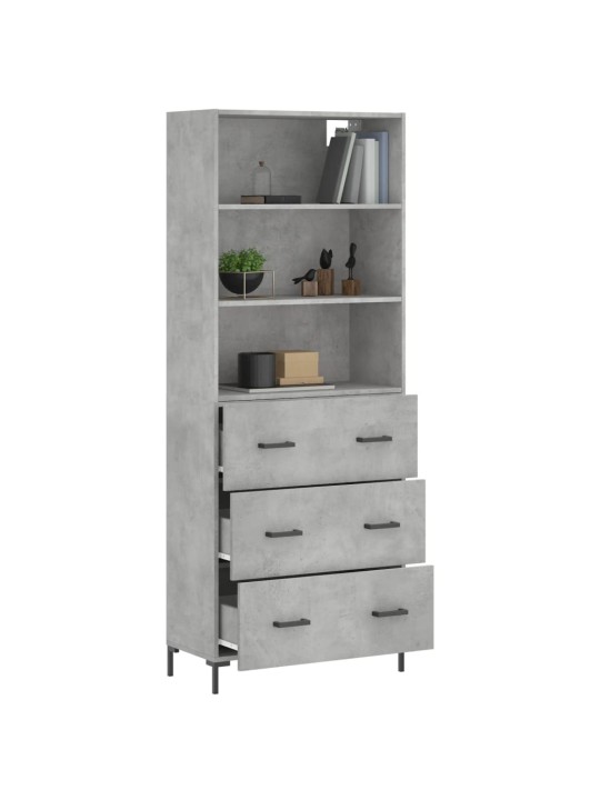 Skříň highboard betonově šedá 69,5x34x180 cm kompozitní dřevo