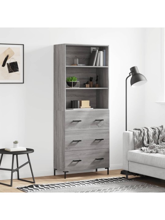 Skříň highboard šedá sonoma 69,5 x 34 x 180 cm kompozitní dřevo