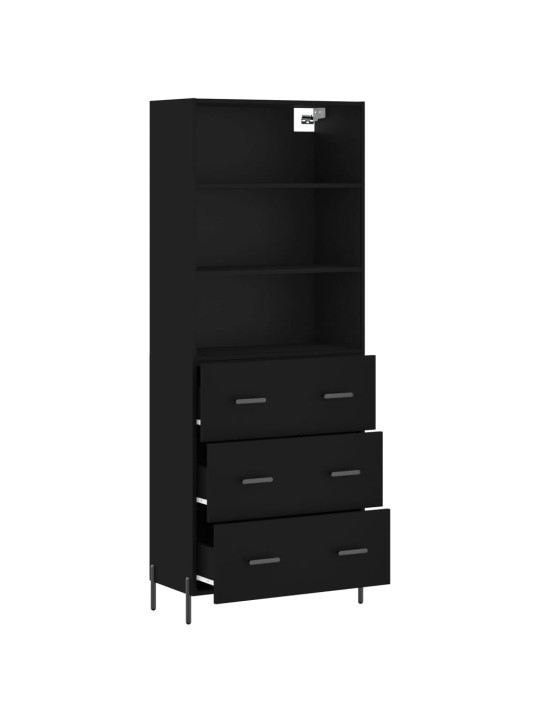 Skříň highboard černá 69,5 x 34 x 180 cm kompozitní dřevo