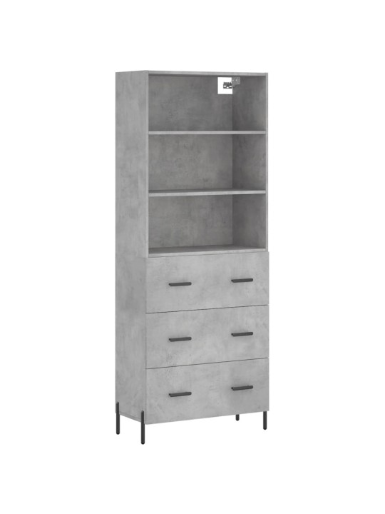 Skříň highboard betonově šedá 69,5x34x180 cm kompozitní dřevo
