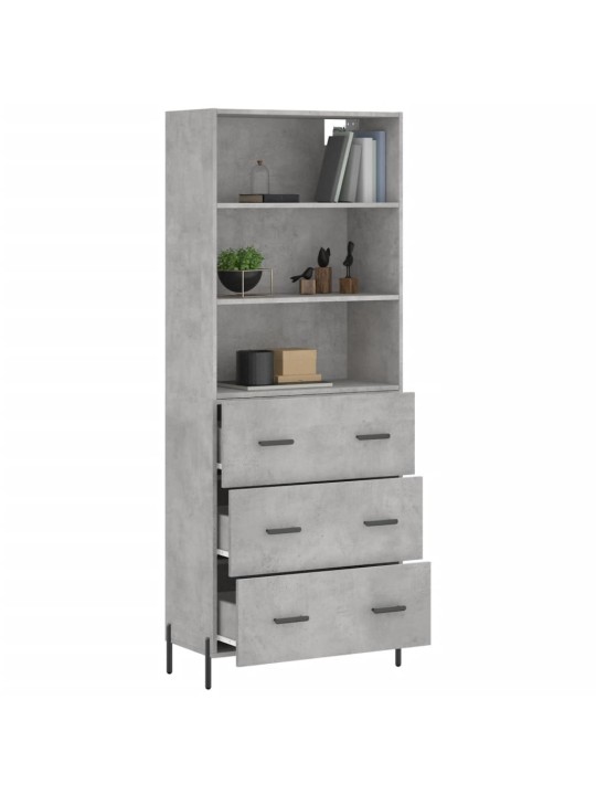Skříň highboard betonově šedá 69,5x34x180 cm kompozitní dřevo