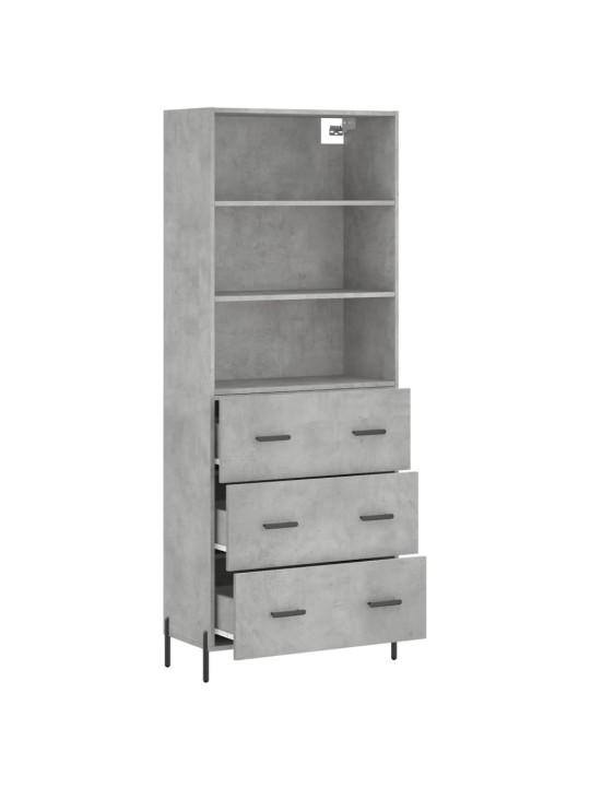 Skříň highboard betonově šedá 69,5x34x180 cm kompozitní dřevo