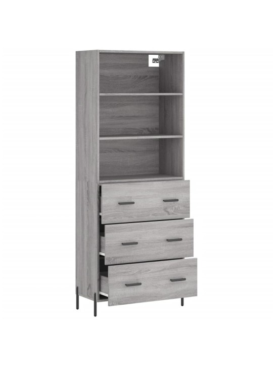Skříň highboard šedá sonoma 69,5 x 34 x 180 cm kompozitní dřevo