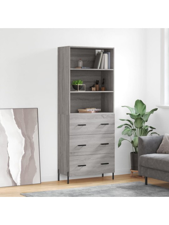 Skříň highboard šedá sonoma 69,5 x 34 x 180 cm kompozitní dřevo
