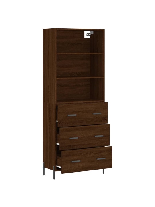 Skříň highboard hnědý dub 69,5 x 34 x 180 cm kompozitní dřevo