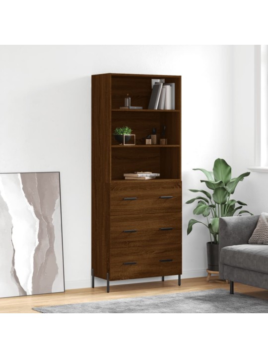 Skříň highboard hnědý dub 69,5 x 34 x 180 cm kompozitní dřevo