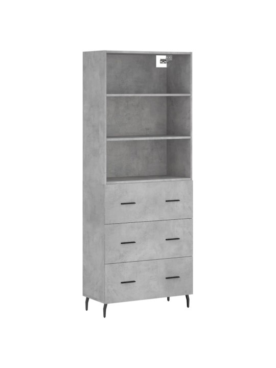Skříň highboard betonově šedá 69,5x34x180 cm kompozitní dřevo