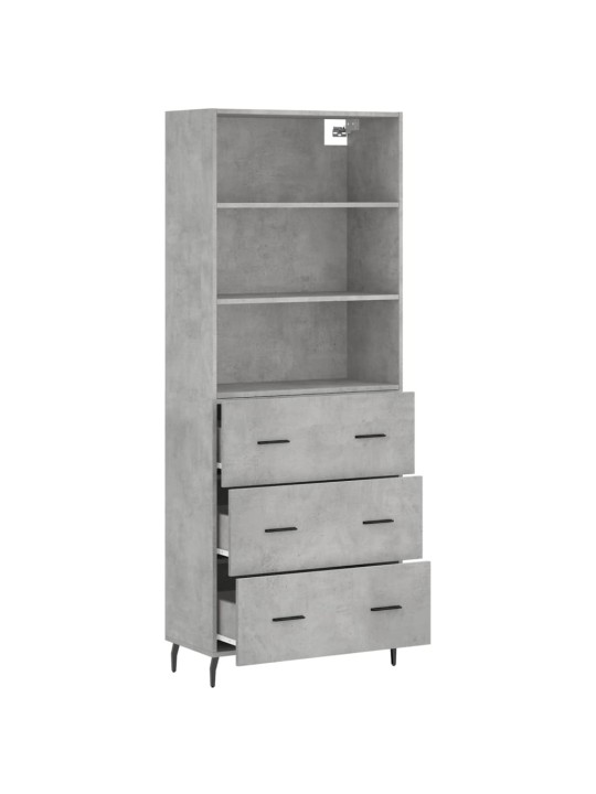 Skříň highboard betonově šedá 69,5x34x180 cm kompozitní dřevo