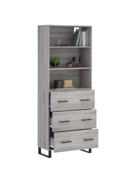 Skříň highboard šedá sonoma 69,5 x 34 x 180 cm kompozitní dřevo