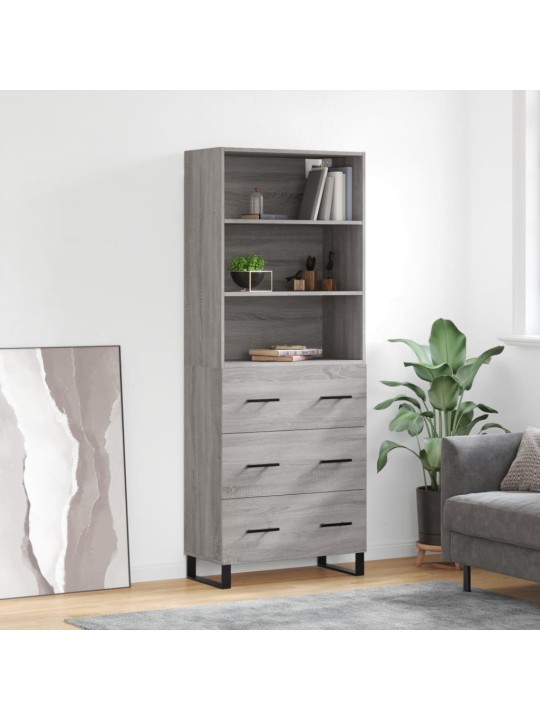 Skříň highboard šedá sonoma 69,5 x 34 x 180 cm kompozitní dřevo
