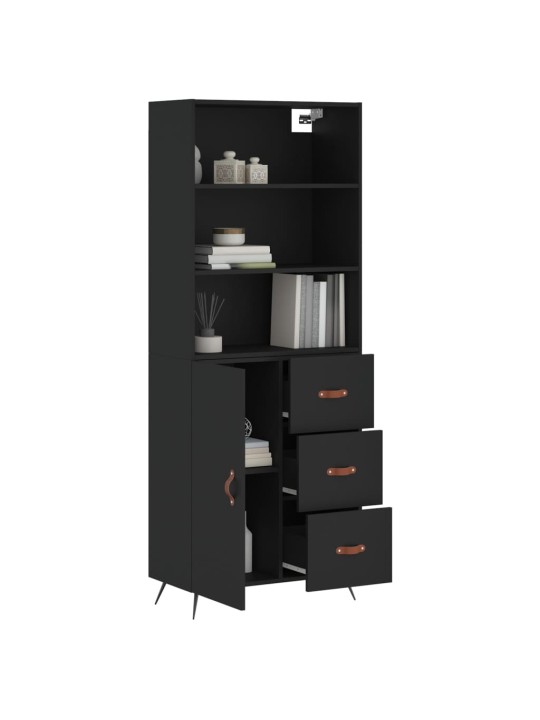Skříň highboard černá 69,5 x 34 x 180 cm kompozitní dřevo