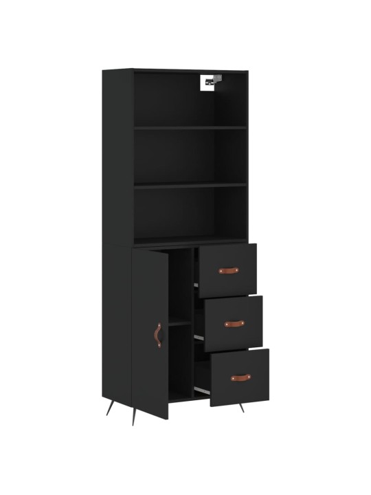Skříň highboard černá 69,5 x 34 x 180 cm kompozitní dřevo