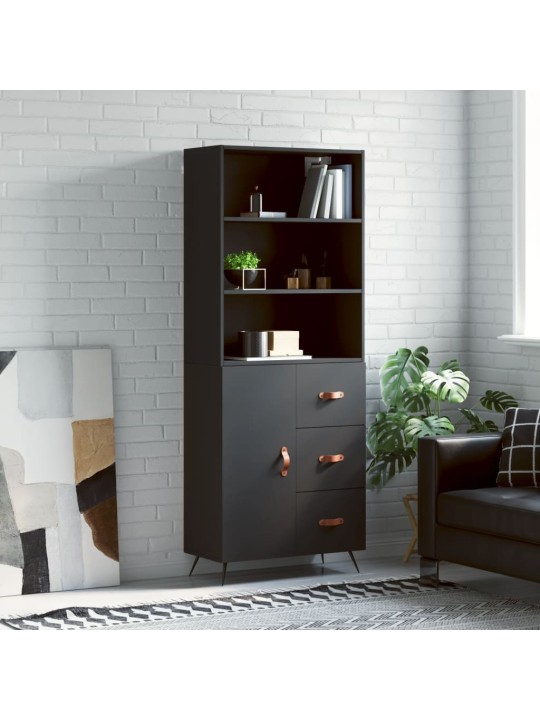 Skříň highboard černá 69,5 x 34 x 180 cm kompozitní dřevo
