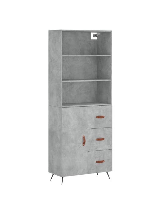 Skříň highboard betonově šedá 69,5x34x180 cm kompozitní dřevo
