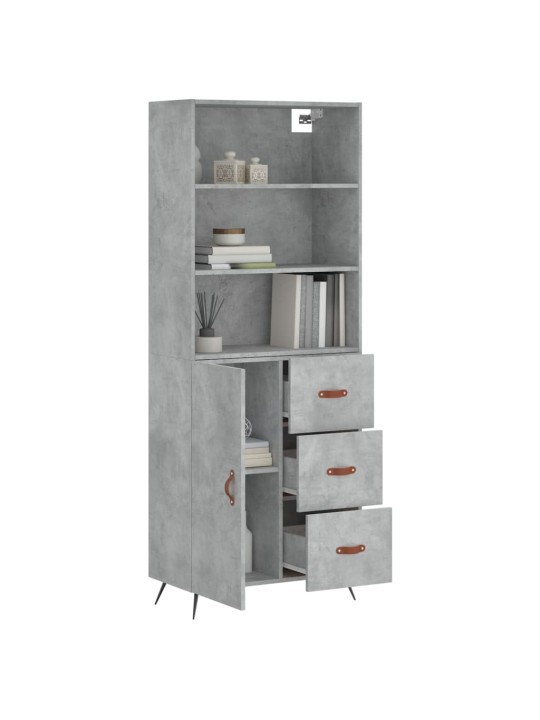 Skříň highboard betonově šedá 69,5x34x180 cm kompozitní dřevo