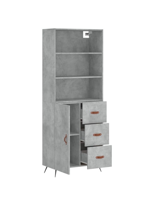 Skříň highboard betonově šedá 69,5x34x180 cm kompozitní dřevo