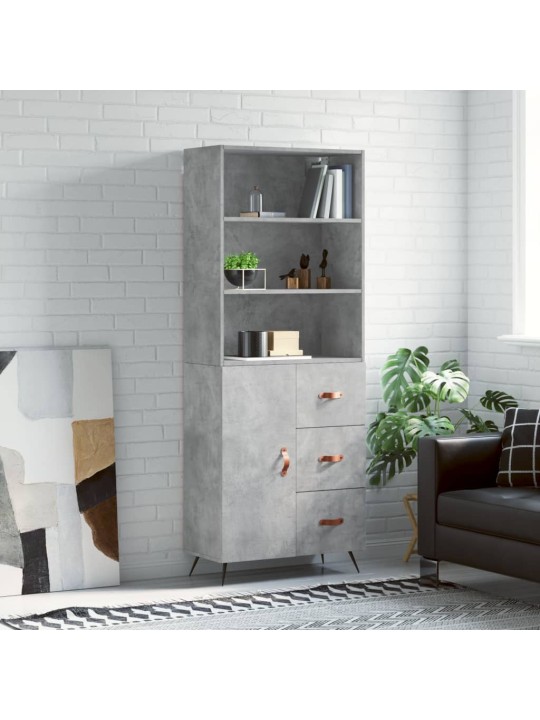 Skříň highboard betonově šedá 69,5x34x180 cm kompozitní dřevo