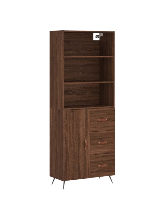 Skříň highboard hnědý dub 69,5 x 34 x 180 cm kompozitní dřevo