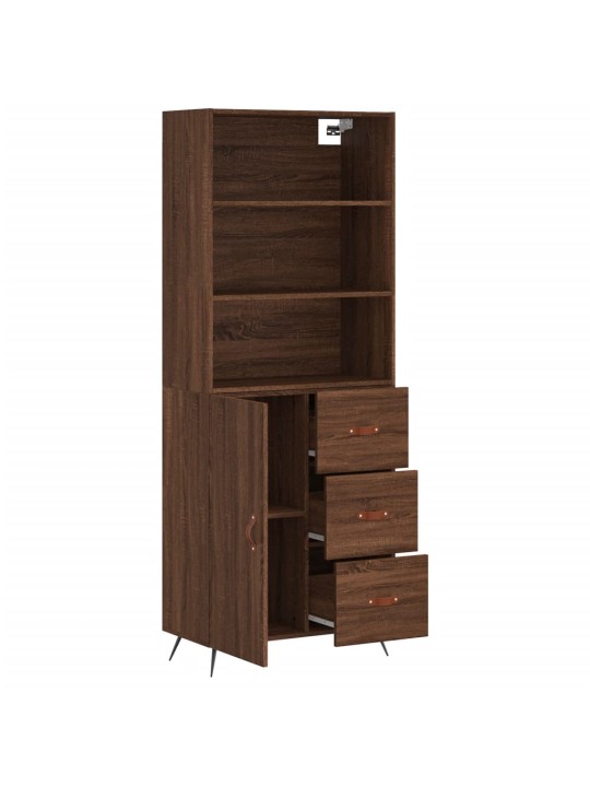 Skříň highboard hnědý dub 69,5 x 34 x 180 cm kompozitní dřevo