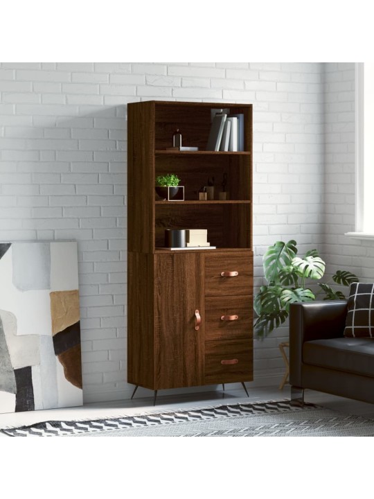 Skříň highboard hnědý dub 69,5 x 34 x 180 cm kompozitní dřevo