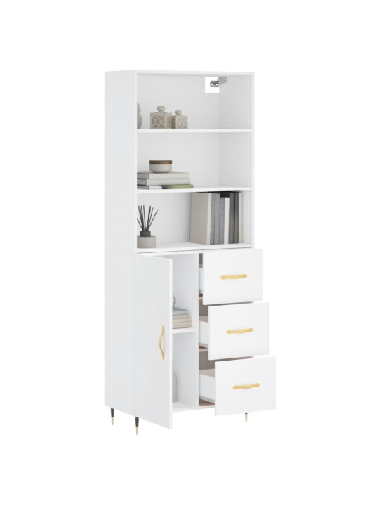 Skříň highboard bílá 69,5 x 34 x 180 cm kompozitní dřevo