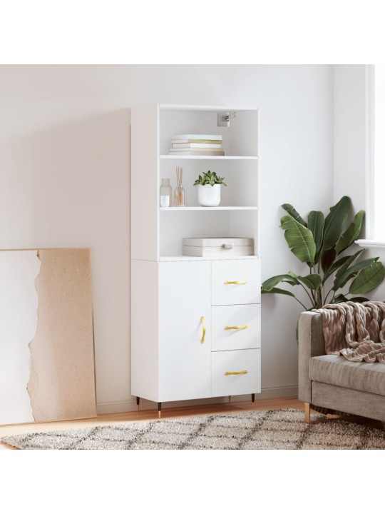Skříň highboard bílá 69,5 x 34 x 180 cm kompozitní dřevo