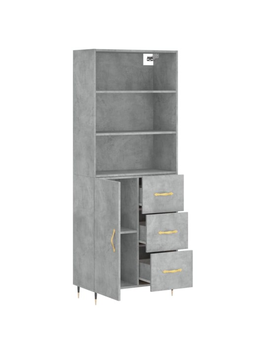 Skříň highboard betonově šedá 69,5x34x180 cm kompozitní dřevo