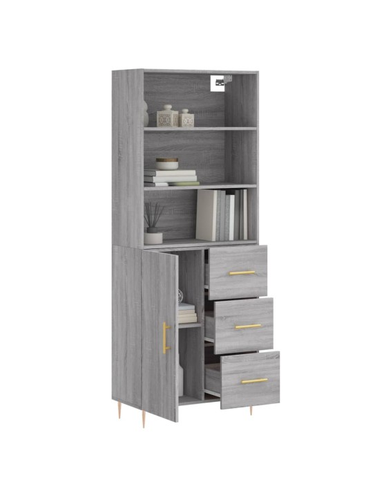 Skříň highboard šedá sonoma 69,5 x 34 x 180 cm kompozitní dřevo